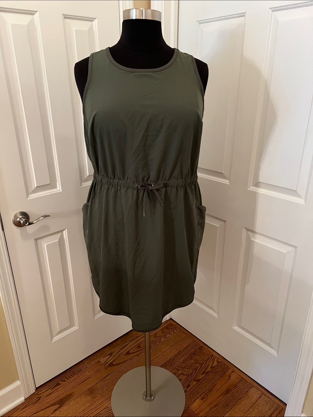 tek gear Olive Green Tank Dress with Drawcord Waist Womens 1X